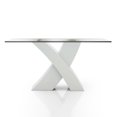 thumbnail image 2 of Furniture of America Duell Contemporary Glass Top Dining Table in White, 2 of 5