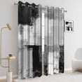 thumbnail image 4 of 2 Panels Black Grey Abstract Blackout Curtain for Bedroom,Modern Art Grommet Drapes for Living Room,52x84 Inch, 4 of 8