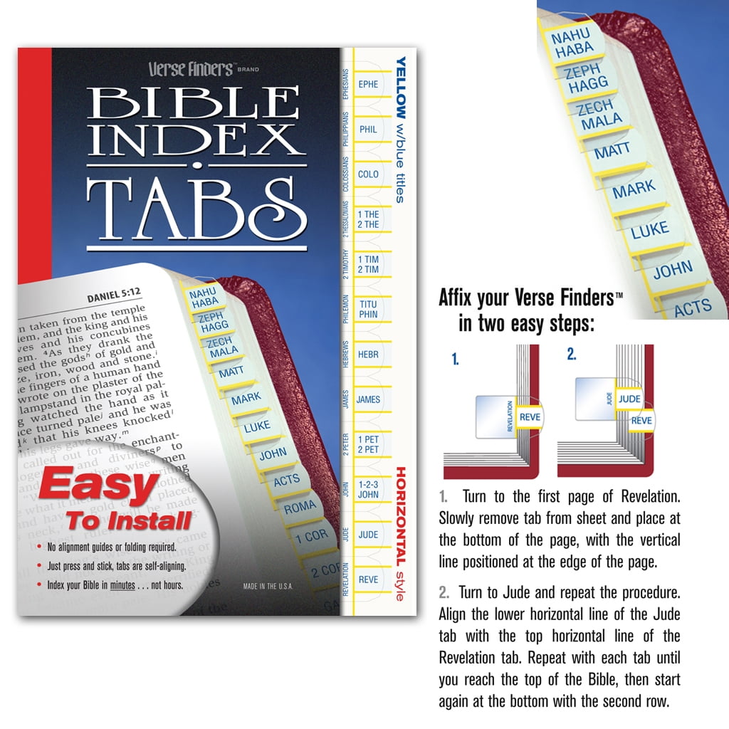 Verse Finders Horizontal Style Yellow Bible Tabs (Other)