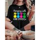 thumbnail image 1 of Women's Fun & Casual Rabbit Print T-Shirt - Crew Neck, Short Sleeve, Stretchy Polyester Blend, Machine Washable - Perfect for Summer, 1 of 6