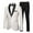 Black+White, variant on Slim-Fit Men's Paisley 2-Piece Suit Set - Tailored Jacket, Black Straight-Leg Trousers & Matching Black Bow Tie for Formal Occasions Evenings Weddings