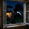 thumbnail image 3 of Halloween Grim Reaper Costume for Adults, Light-Up Red Eyes Hooded Robe with Scythe & Gloves, Glow-in-the-Dark Death Outfit, 1 Set Black L, 3 of 5