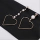 thumbnail image 2 of Women Asymmetric Heart shaped Alloy Earrings with Faux Pearl Decoration Jewelry Gift, 2 of 4
