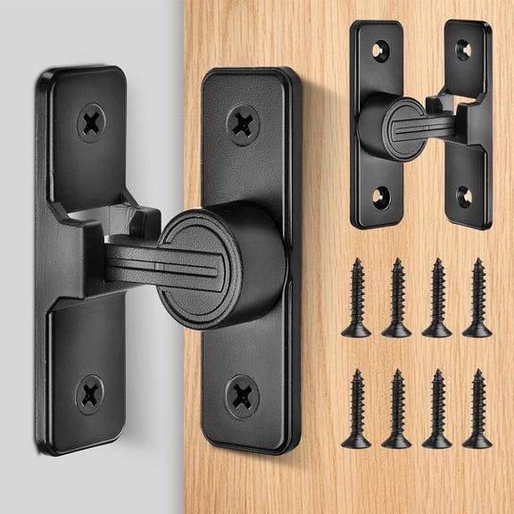 2 Pack Barn Door Lock, 90 Degree Gate Latches, Heavy Duty Security Flip Gate Lock, Barn Door Lock Latch for Sliding Door, Bathroom, Garden, Window,