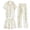 Beige1, variant on Wang6 Women's Cotton Pajamas Sets 3 Pieces Soft Long Sleeve Button Shirts Elastic Waist Shorts Wide Leg Pants Loose Fit Floral Printed Sleepwear Loungewear Pjs Sets Beige1 XL