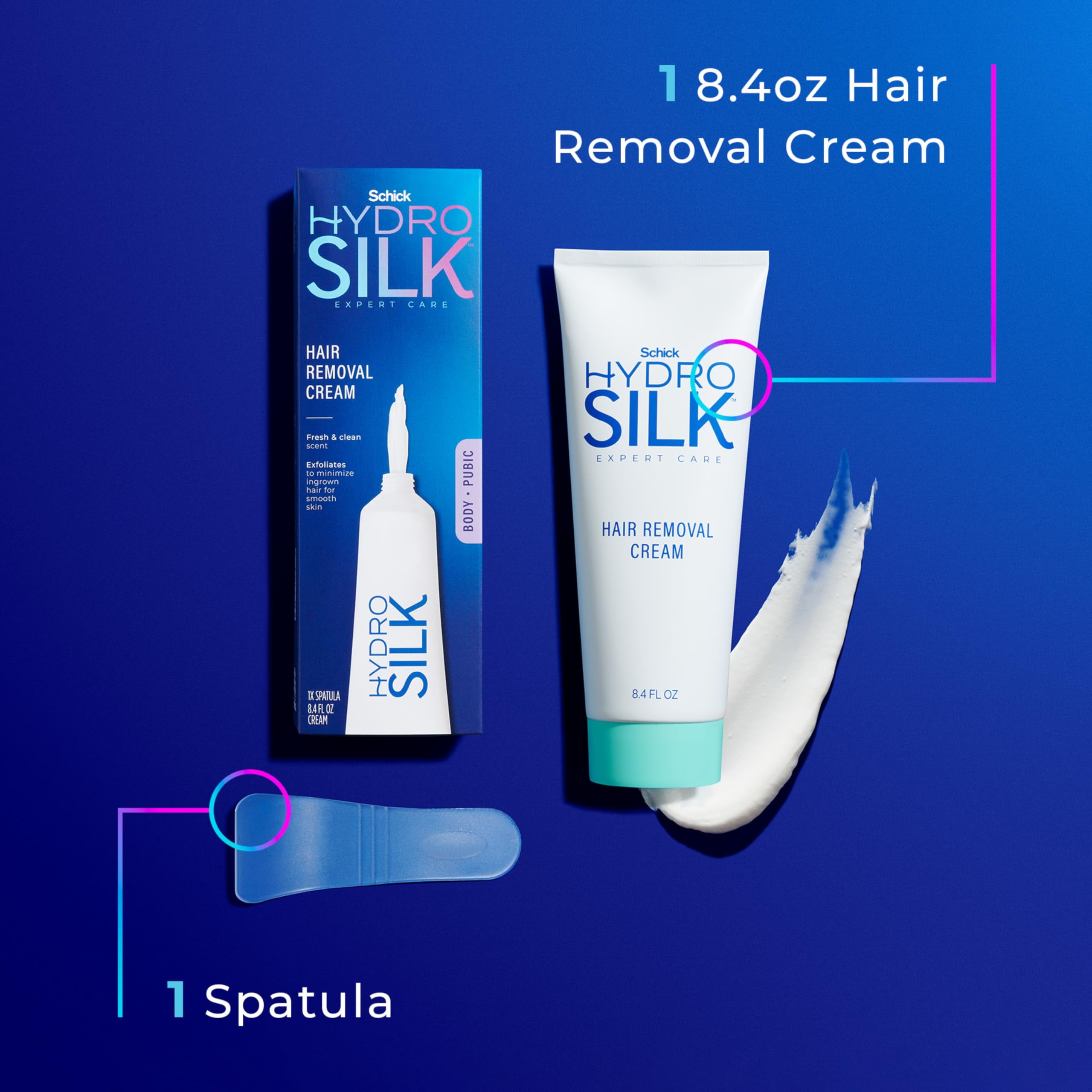Schick Hydro Silk Hair Removal Cream for Women, Body Pubic , Depilatory Cream, Bikini Hair Removal Cream