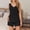 Black, variant on Naittoop Women Cami Pajama Set V-Neck Lettuce Trim Sleeveless Tank Top and Shorts 2 Piece PJ Set Loungewear Sleepwear