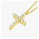 thumbnail image 4 of Collar de cruz con diamantes completos Cadena de clavícula para mujer Collar colgante de oro de 14 quilates para mujer, 4 of 6
