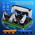 thumbnail image 4 of All in One Cooling Stand & Charger Station for PS5/Slim/Pro Console and Controller Charing Dock, Charging Stand for PlayStation Portal, Headset and Remote Holder with RGB Light Stand (Black), 4 of 14