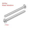 thumbnail image 2 of Unique Bargains M5x50mm Machine Screws Phillips Cross Pan Head Screw 20Pcs, 2 of 3