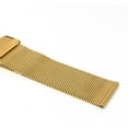 thumbnail image 4 of Bandini 24mm Gold Tone Stainless Steel Mesh Watch Band for Men - Fine Metal Mesh Replacement Watch Strap - Adjustable Length - Fold-Over Clasp, 4 of 7