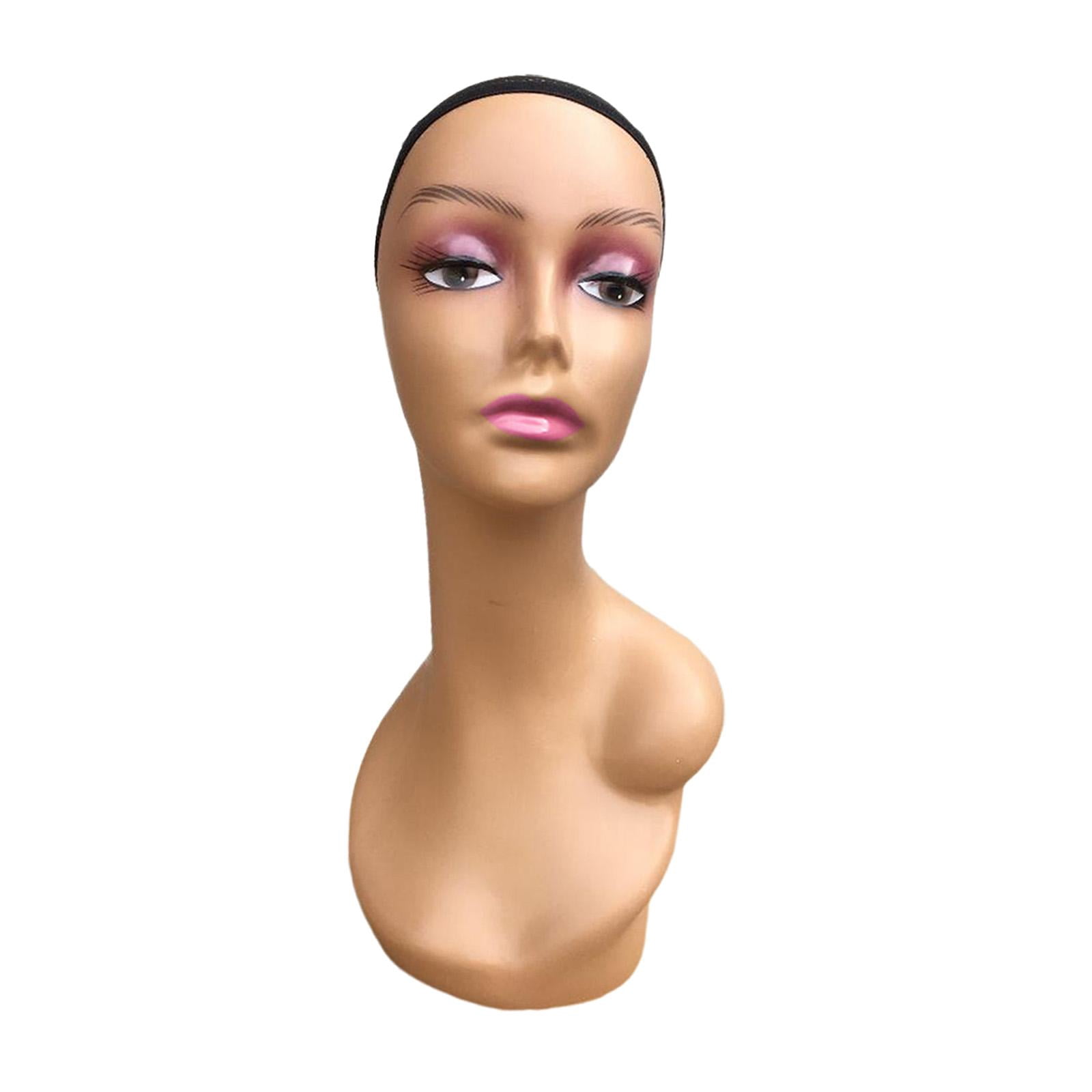 Female Mannequin Head, Doll Head ,Professional Makeup Cosmetology Female Training Head , Bald Manikin Head for Home ,Shop Hat Hair Style D
