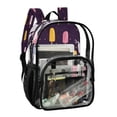 thumbnail image 2 of PVC Transparent Backpacks Clear Backpack for Travel and Outings Pink and Yellow Popsicle Pattern, 2 of 7