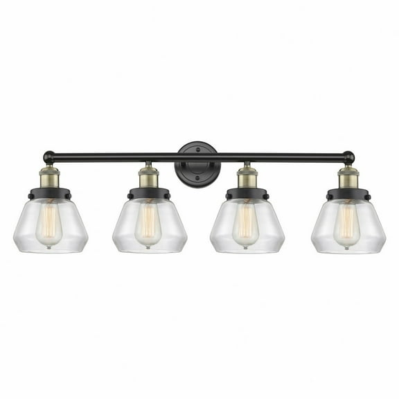 616-4W-BAB-G172 Innovations Lighting Fulton - 4 Light Bath Vanity In Modern Style-10 Inches Tall and 33.5 Inches Wide-Black Antique Brass Finish-Clear