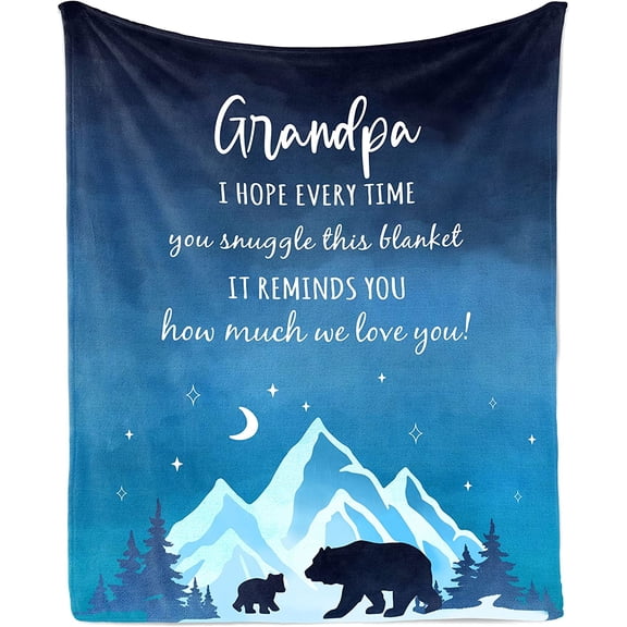 Grandpa Gifts Blanket 60"x50", Gifts for Grandpa from Granddaughter Grandson, Grandpa Gifts from Grandchildren, Best Granddad Gifts, Great Grandfather Gifts Ideas Throw Blankets