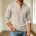 thumbnail image 5 of longantii Long Sleeve Henley Shirts for Men Casual Textured 3-Button Pullover Solid Warm Basic Tops Lightweight Fall Workout Shirts, 5 of 5
