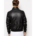thumbnail image 2 of Noora Men&rsquo;s Black Bomber leather Biker jacket with Shirt Collar JS, 2 of 3