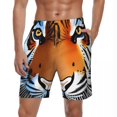 thumbnail image 1 of Tiger Stripes Gym Shorts Summer Two T Print Stylish Beach Shorts Man Running Surf Quick Dry Pattern Swimming Trunks, 1 of 5