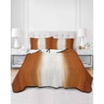 thumbnail image 2 of Quilts Full Size Bedding Set, Burnt Orange Striped Lightweight Quilted Comforter, Orange Ombre Farmhouse Abstract Art Soft Reversible Bedspread Coverlet with Pillow Covers for All Season, 78" x 90", 2 of 7