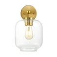 thumbnail image 4 of SAFAVIEH Edie LED Brass Gold Iron Wall Sconce with Clear Glass Shade, Set of 2, 4 of 10