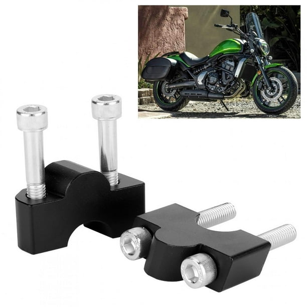 Abrazadera superior del manillar, 2 uds. Elevadores de altura del manillar negro para accesorios de motocicleta,Elevadores de altura del manillar Elevadores de manillar Adaptador de árbol del manillar Higoodz Accesorio de coche
