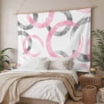 thumbnail image 3 of Pink Grey Tapestry for Bedroom Wall Hanging Tapestry, Geometric Circle Modern Abstract Simple Art Ceiling Backdrop Tapestries Poster Blanket Wall Decor for Teens Room Living Room Dorm 59" x 79", 3 of 8