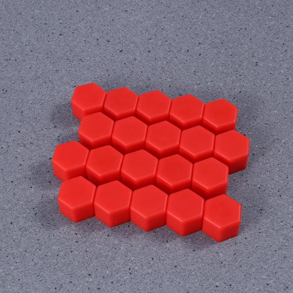 FRCOLOR  20 Pcs Wheel Nut Caps Red Lug Covers Bolt Protectors