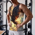 thumbnail image 5 of Gukieu Golden Sky Bald Eagle Print Men's Quick Dry Fitness Vest, Round Neck Sleeveless Fitness Bodybuilding Top-Medium, 5 of 7