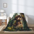 thumbnail image 2 of Hirioo Jungle Hat Bear for Flannel Blanket, Cozy and Warm Throw for Bed or Couch ,Perfect for All Seasons-40"x30", 2 of 6