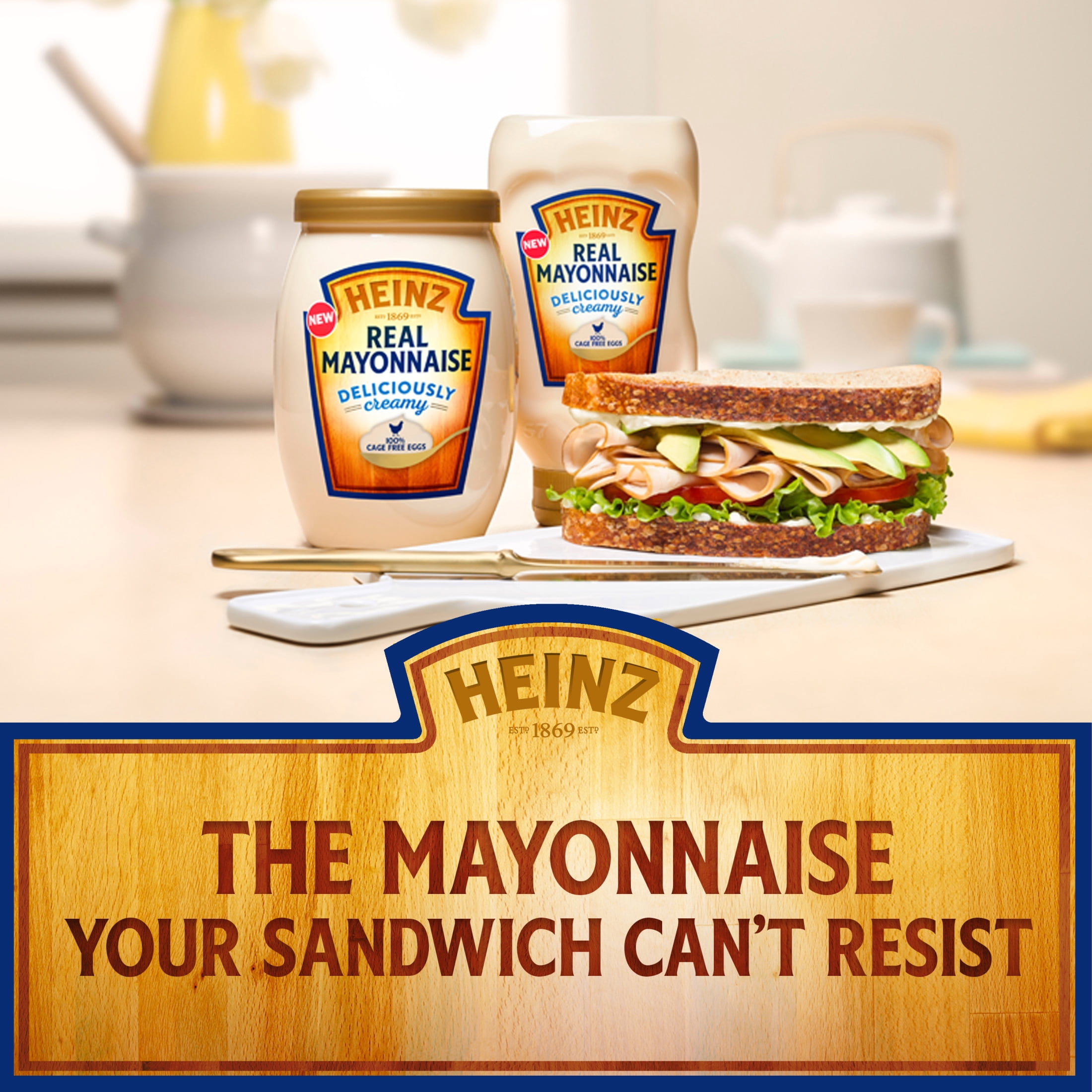 Heinz Deliciously Creamy Real Mayonnaise, 30 fl oz Jar