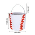 thumbnail image 3 of YingYouFu Baseball Easter Basket Halloween Sports Baskets Canvas Easter Eggs Hunt Candy Bucket Tote for Easter Halloween, 3 of 6