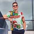 thumbnail image 3 of Lsque Mario Pattern Golf Shirts for Men Dry Fit Print Moisture Wicking Performance Short Sleeve Polo Shirt-Small, 3 of 7