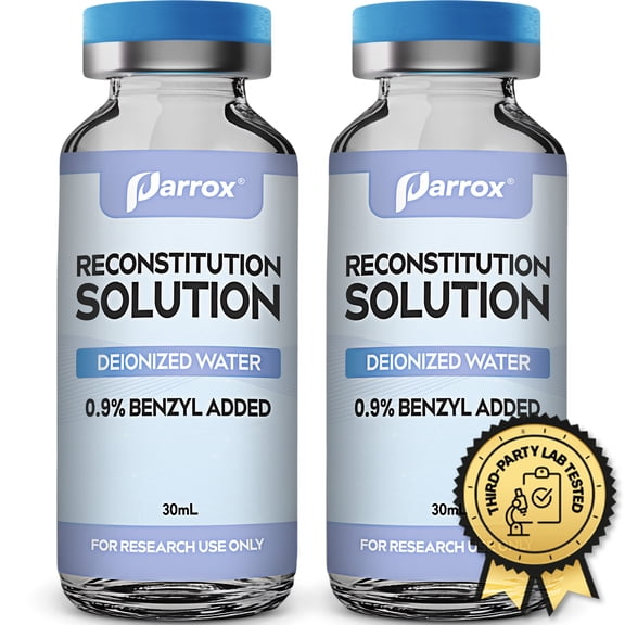 Parrox Laboratory Water Solution – 2 × 30mL Glass Vials | High-Purity Deionized Water for Laboratory & Industrial Use (2 Pack)
