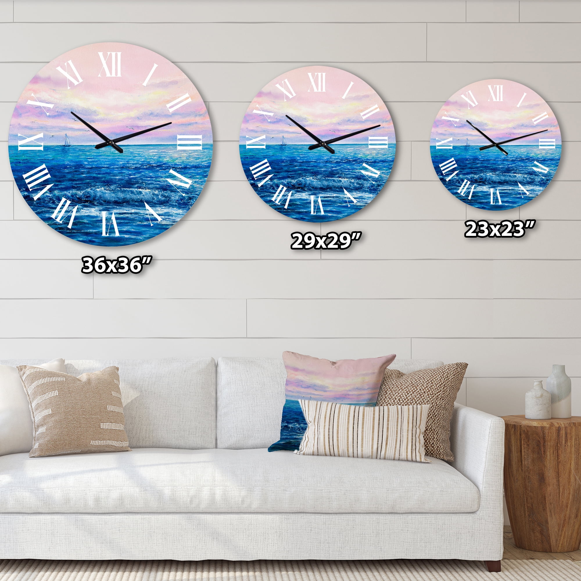Designart 1 in Coastal Wall Clock