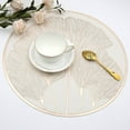 thumbnail image 5 of CHUNYAN Waterproof Leaf Vinyl Placemats, Non-Slip, Round Table Mats, Wedding Anniversary, Indoor and Outdoor, Set of 6, 15 in, 5 of 6