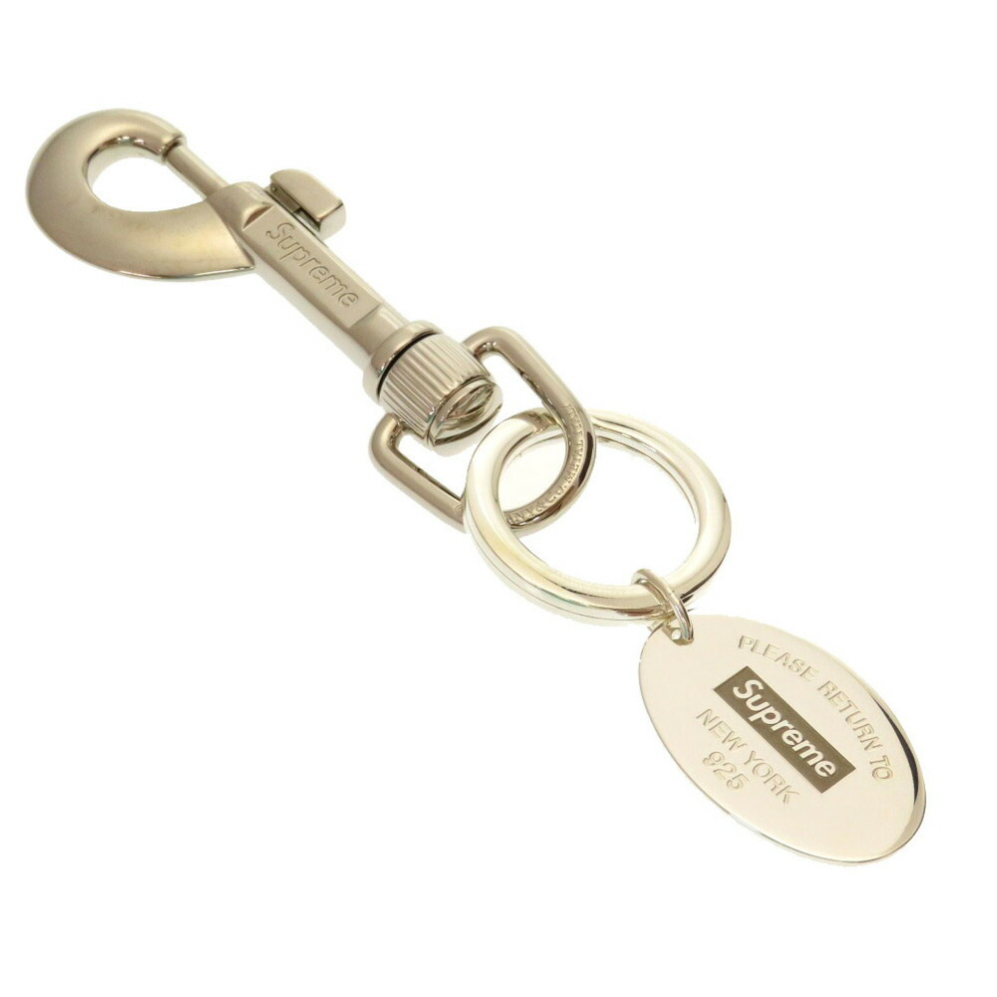 Authenticated Used Tiffany x Supreme Return to Oval Tag Keyring Keychain  Silver 925 Charm 043 TIFFANY & Co.