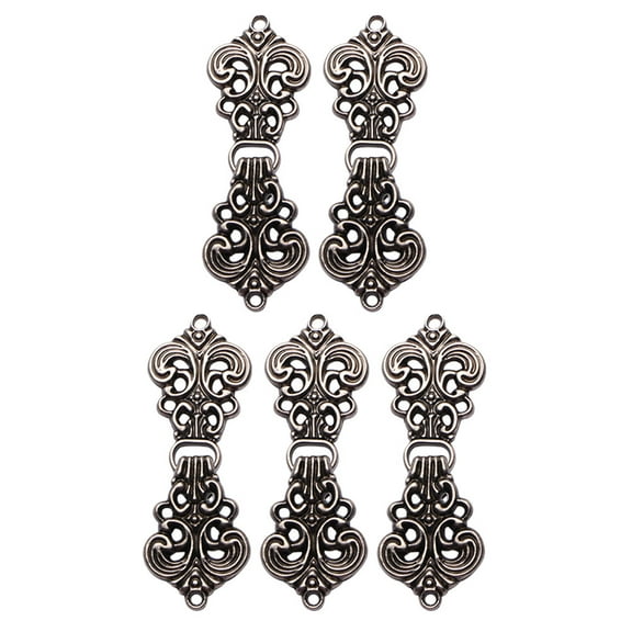 Raindrops 5Pairs Vintage Cheongsam Buckle Golden Alloy Clothing Fastener for Dress and Cardigan