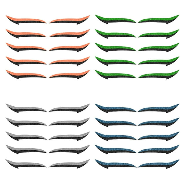 20 Pairs Reusable Colored Eyeliners Stickers Set, Self-Adhesive Glitter Eye-Liners Stickers for Eyes, Shiny Three-Dimensional Eye Line Strip Sticker Kit for Women Eyes Makeup, Orange+Green+Blue+Black