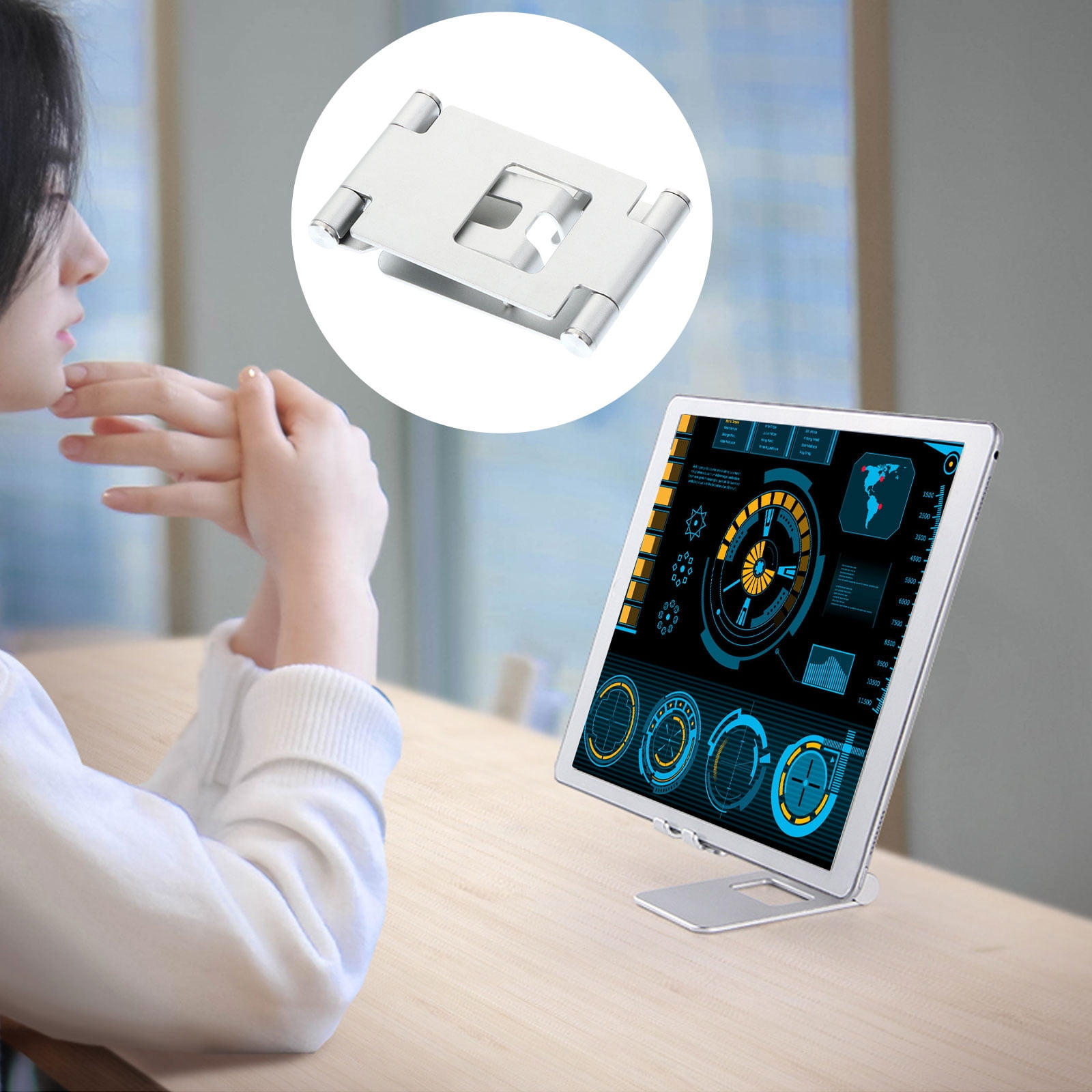 FESTFENDS Foldable Phone Holder for Efficient Use with Ergonomic Shape in Silver 1Set