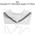 thumbnail image 4 of Oyolan Chemise d'Uniforme pour Femmes Col Marin Haut Faux Col Châle Wraps pour Chandail Chemise Robe Blanc Taille Unique, 4 of 4