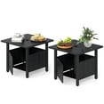 thumbnail image 1 of Gymax 2 Pcs Table d'Appoint d'Extérieur avec Trou pour Parasol de 1,89 Pieds' Base de Table pour Parasol de Patio Support, 1 of 10