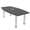 Asian Night w/Silver Base no Electric, variant on 3X5 Boat Shaped Conference Table With Silver Post Leg Power And Data