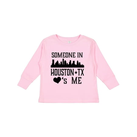 

Inktastic Houston Texas Someone Loves Me Skyline Gift Toddler Boy or Toddler Girl Long Sleeve T-Shirt