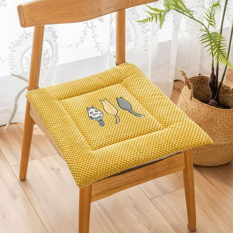 maxiaoxia Seat Cushions with Cat Embroidery For Home Use, Plush