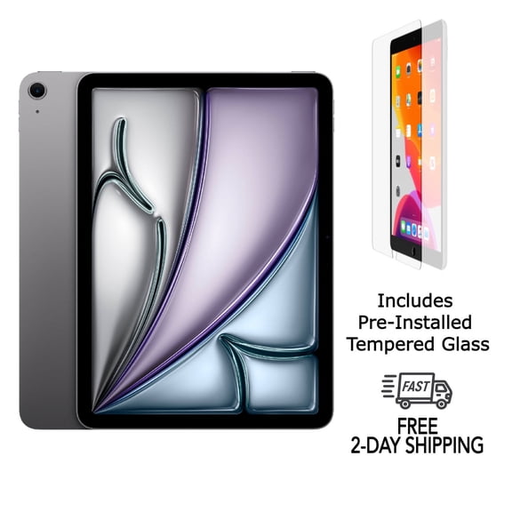 Pre-Owned Apple iPad Air 11 inch M2 (2024) A2902 (WiFi) 256GB Space Gray (Grade A ) w/ Pre-Installed Tempered Glass