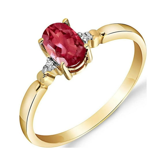 Galaxy Gold 14K Solid Yellow Gold Ring 0.71 ct Diamond Ruby