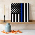 thumbnail image 3 of Ships Next Day Canvas Wall Art 10"x10", Blue American Flag Wood Framed Canvas Print Painting, Black White Striped US Flag Stars Ready to Hang Small Picture Wall Decor for Home Kitchen Nursery Office, 3 of 9