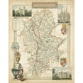 thumbnail image 2 of Unknown 20x24 White Modern Wood Framed Museum Art Print Titled - Map of Staffordshire, 2 of 4
