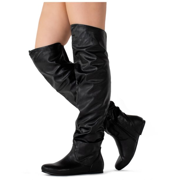 stretchy over the knee boots wide calf