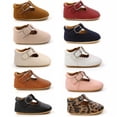 thumbnail image 3 of PEACNNG Baby Shoes Classic Stripe Leather Boy Girl Shoes Multicolor Toddler Rubber Sole Anti-slip First Walkers Infant Moccasins, 3 of 5